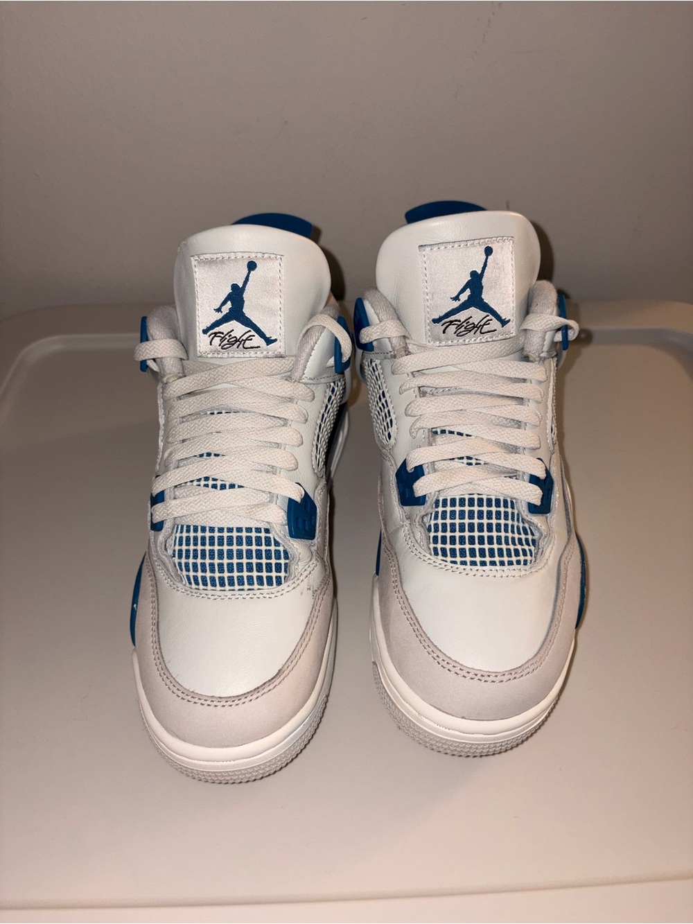 Nike Jordan Kids' White and Blue Retro 4